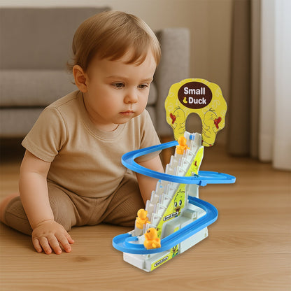 LALA Small Duck Climb Stairs Toy Roller Coaster Flashing Lights & Music (3 Ducks)