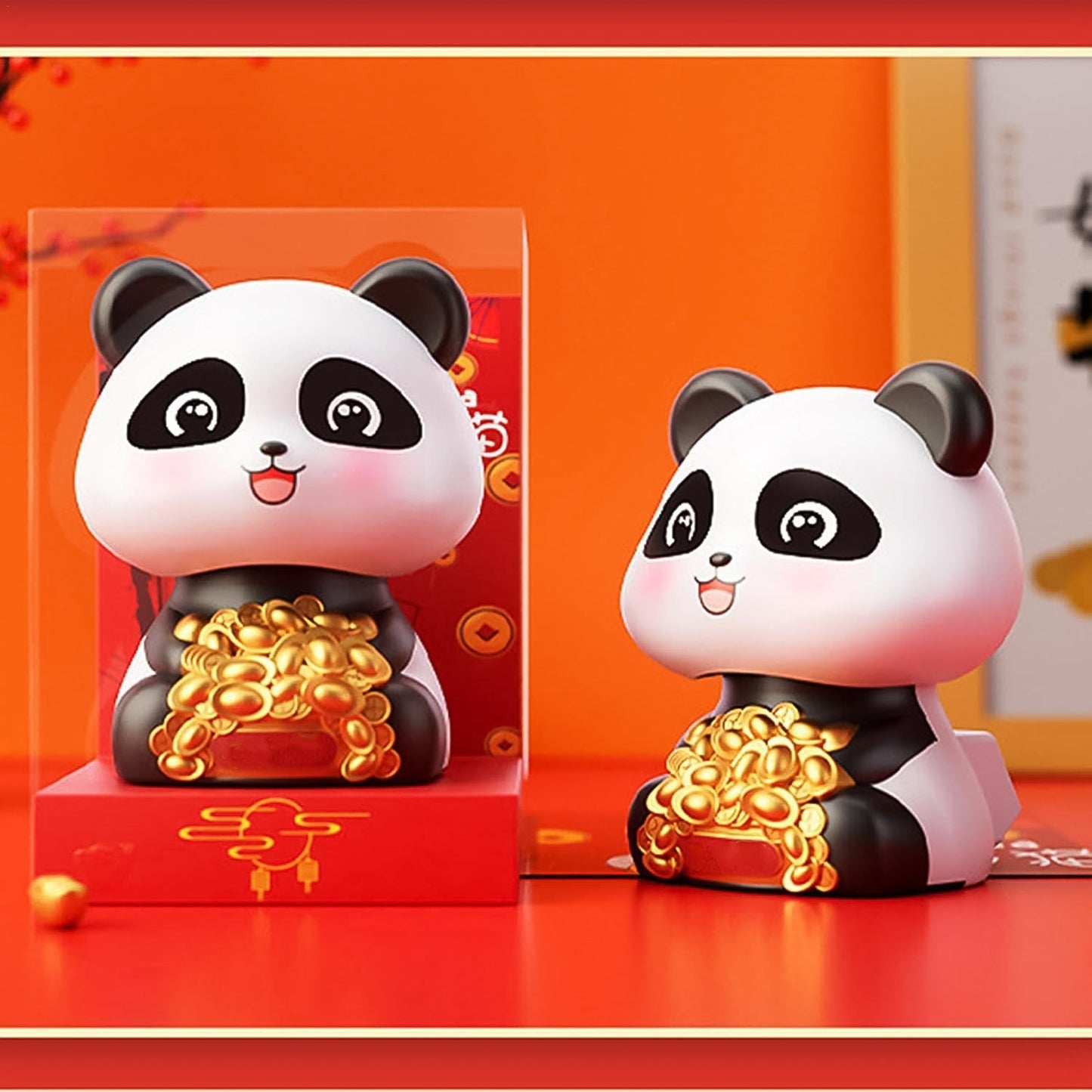 Solar Powered Moving Panda Car Dashboard Decoration – 1 Pc