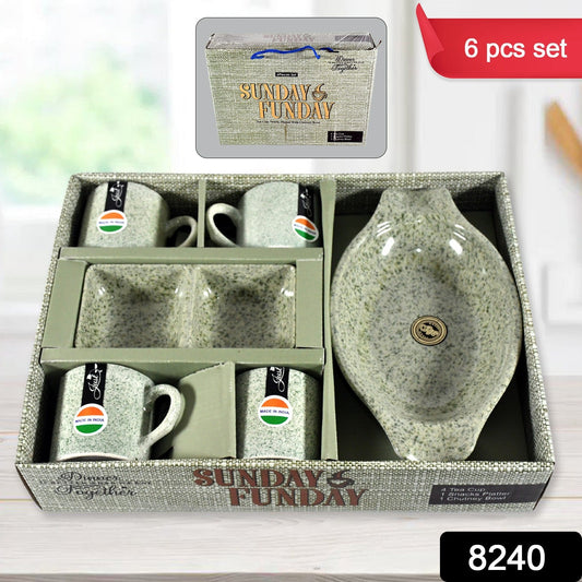 Sunday Funday 6-Piece Tea Set – Platter & Dual Bowl